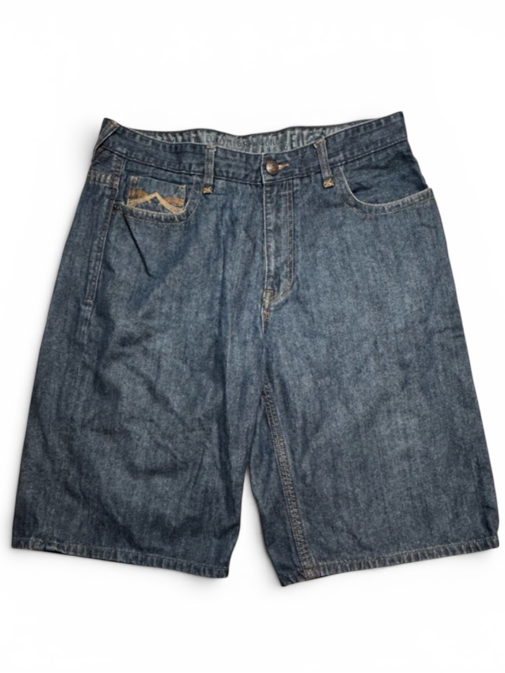 VTG Y2K Ecko Unltd Baggy Denim Jorts Shorts Men Size 38 Fits 36 Wide Leg Skater